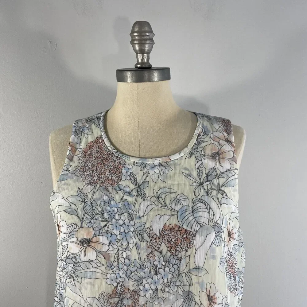 Tommy Hilfiger Women’s 10 Trapeze Sundress Dress Floral Print Sleeveless Keyhole - Picture 2 of 12